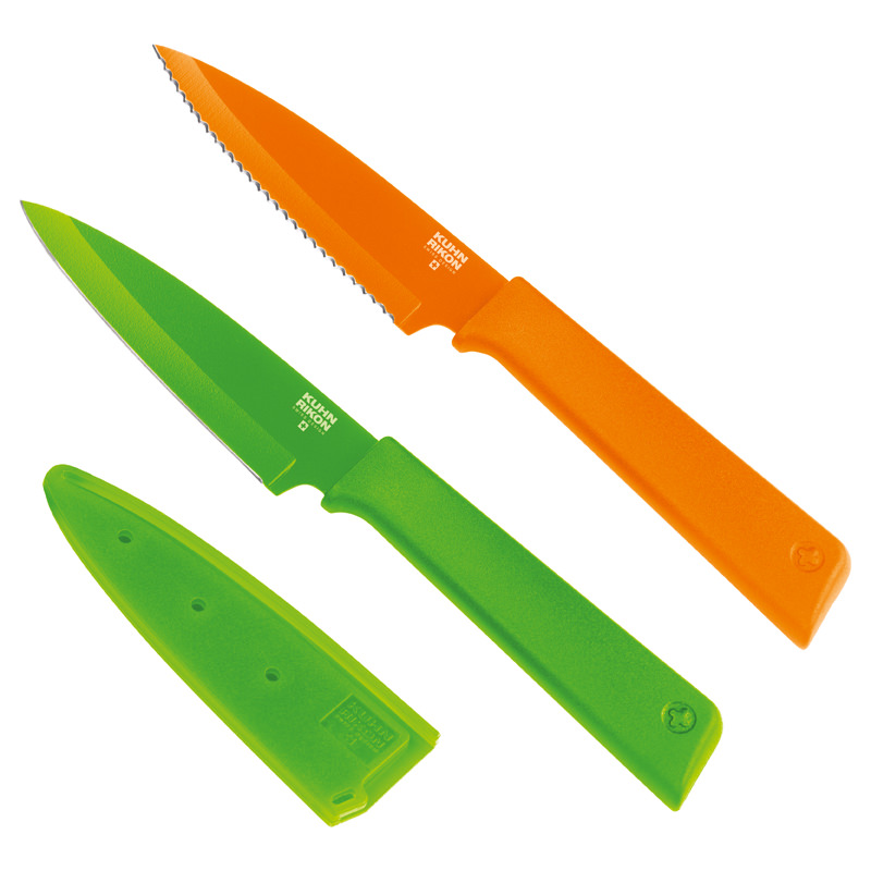 Нож малый зубчатое лезвие Kuhn Rikon Colori (оранжевый)