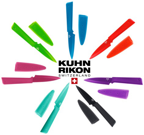 Нож малый Kuhn Rikon Colori гладкое лезвие, морская волна