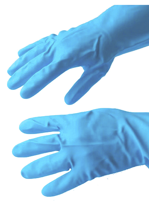 Универсальные виниловые перчатки  SMART размер S (голубые)