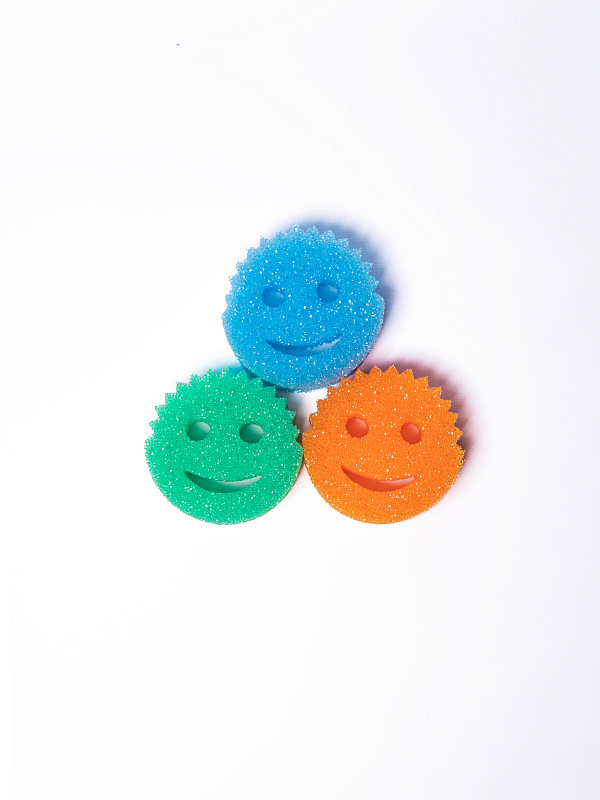 Комплект губок Scrub Daddy, 3 шт. (оранжевая, синяя, зеленая)