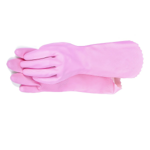 Защитные виниловые перчатки "Блеск" (размер S), (розовые)