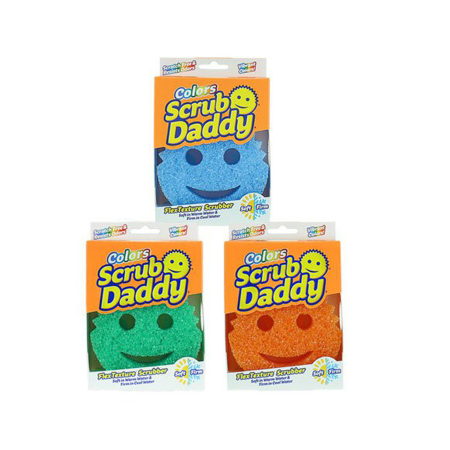 Комплект губок Scrub Daddy, 3 шт. (оранжевая, синяя, зеленая)